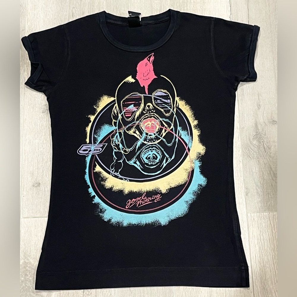 Diesel Black Graphic T-Shirt with Colorful Design
Size S